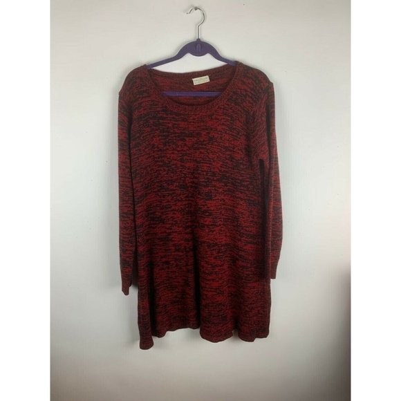 Bobbie Brooks Womens Long Red Tunic Sweater Top Size 2X - Picture 1 of 6